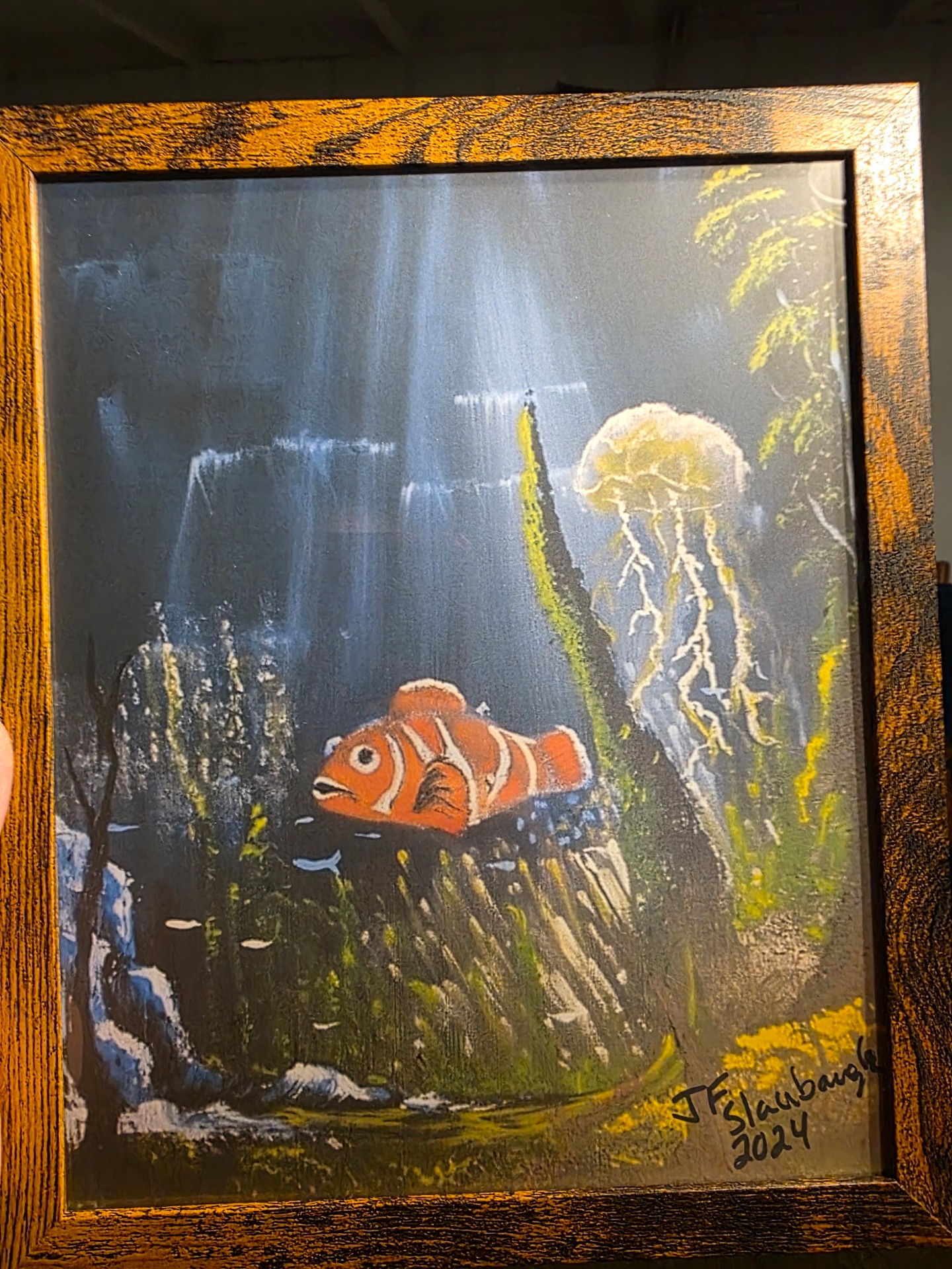 Check out the acrylic fish painting this is 8x10 print
