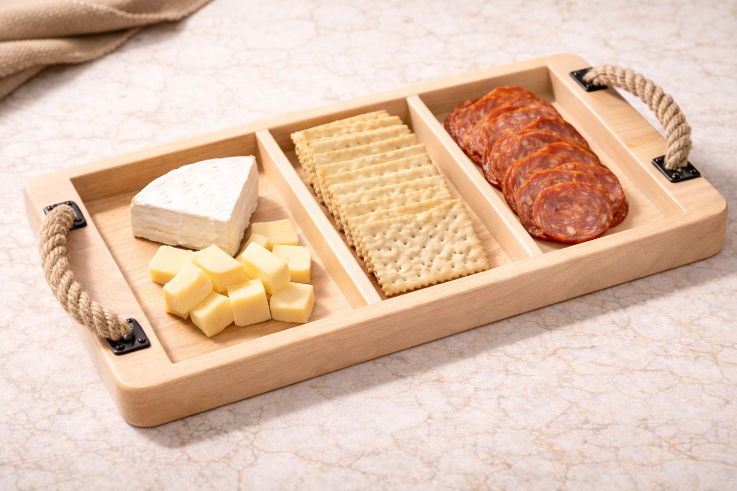 Snack tray - natural Maple or Black Walnut wood
