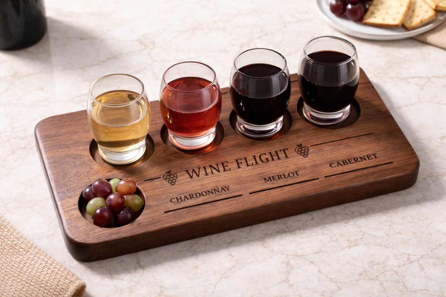 Flight tray -  Natural Maple or Black Walnut  Wood